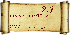 Piskolti Fidélia névjegykártya